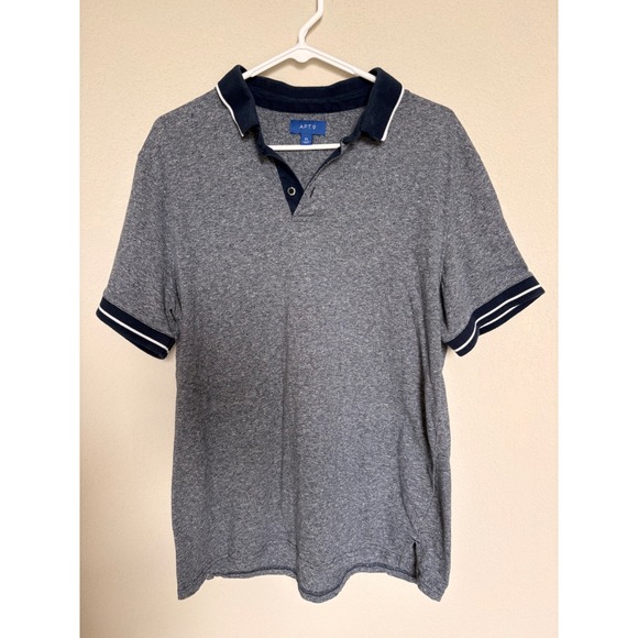 Apt. 9 Other - Apt 9 Mens XL Polo Shirt Heather Blue Short Sleeve Tipped Collar Cotton Blend